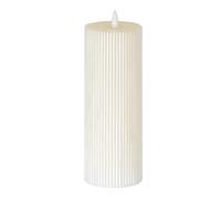 Hill Interiors LED Candle Luxe Natural Glow 3.5x9 Ribbed Plastic/Wax 9x9x23 cm White
