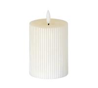 Luxe Collection Natural Glow 3x4 Textured Ribbed LED Candle