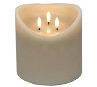 Luxe Collection Natural Glow 6X6 Taupe Melted Led Candle