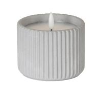 Luxe Collection Natural Glow Chalk Ribbed Led Candle - Medium