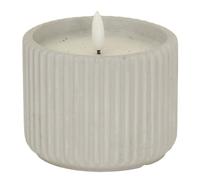 Luxe Collection Natural Glow Chalk Ribbed Medium Led Candle