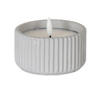 Luxe Collection Natural Glow Chalk Ribbed Small Led Candle