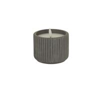 Luxe Collection Natural Glow Grey Ribbed Medium Led Candle