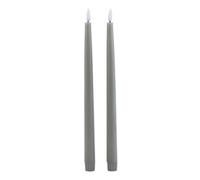 Luxe Collection S/2 Grey Led Wax Dinner Candles