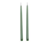 Luxe Collection S/2 Sage Led Wax Dinner Candles