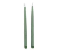 Luxe Collection Sage Led Wax Dinner Candles (Set Of 2)