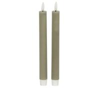 Luxe Collection Sage Ribbed Led Taper Candles - Elegant, Safe, & Long-Lasting