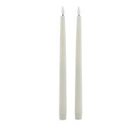 Luxe Collection Taupe Led Wax Dinner Candles - Safe, Realistic Glow