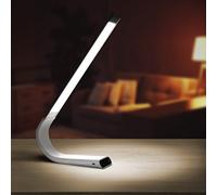 Luxe Cordless Eye Friendly LED Desk Lamp, USB Rechargeable up to 40 Hours of Continuous Light, Touch Control 6 Brightness Levels 3 Light Modes 360° Adjustable Modern Design Portable (Silver) (Silver)