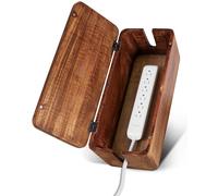 Luxe Designs Cable Management Box - Large Extension Cable Box for Desk, Home or Office - Natural Mango Wood Cable Tidy Box to Hide Wires, Power Strips, Cords - Stylish Cord Organizer & Cable Storage