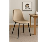 DS Living Luxe Dining Chair 2pc Sandshell Black Powder Legs