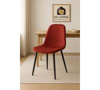 DS Living Luxe Dining Chair 2pc Madder Brown Black Powder Legs