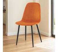 DS Living Luxe Dining Chair 2pc Apricot Orange Black Powder Legs