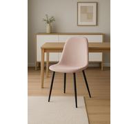 DS Living Luxe Dining Chair 2pc Heavenly Pink Black Powder Legs