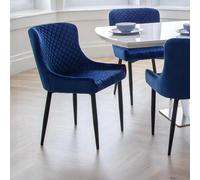 Luxe Dining Chair - Set of 2 - Blue Fabric