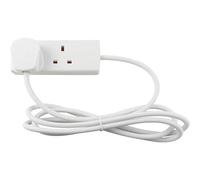 LUXE DIVA 1 Way Gang Single Socket Mains Power Extension Lead 13A UK 3Pin Plug (2M, Black)