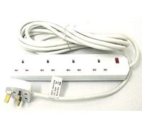 LUXE DIVA 4 Way UK 3Pin Plug 13amp Extension Lead with 5 Metre Cable - Neon Power On Indicator (1)