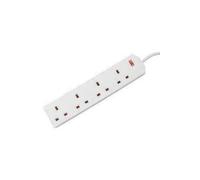 LUXE DIVA Extension Lead UK Pin Plug and Cable, 4 Gang Way 2m Power Adapter, Multi Socket Mains Strip