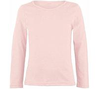 LUXE DIVA Girls Boy Kids Plain Basic Long Sleeve Round Neck T-Shirt Stretch School Tee Top 2-13 Years Peach