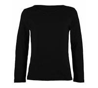 LUXE DIVA Girls Boy Kids Plain Basic Long Sleeve Round Neck T-Shirt Stretch School Tee Top 2-13 Years Black
