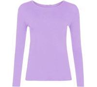 LUXE DIVA Girls Boy Kids Plain Basic Long Sleeve Round Neck T-Shirt Stretch School Tee Top 2-13 Years Lilac