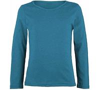 LUXE DIVA Girls Boy Kids Plain Basic Long Sleeve Round Neck T-Shirt Stretch School Tee Top 2-13 Years Teal