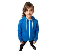 LUXE DIVA Girls Boys Children Fleece Plain Hoodie Top Kids Hooded Jacket Zip Up Warm Hoody 3-13 Years Royal Blue
