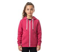 LUXE DIVA Girls Boys Children Fleece Plain Hoodie Top Kids Hooded Jacket Zip Up Warm Hoody 3-13 Years Cerise