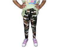 LUXE DIVA Girls Plain Legging Full Length Kids Children Teen Basic Stretchy Full Length Ages 2 3 4 5 6 7 8 9 10 11 12 13 Dance Stretch Teen Camouflage