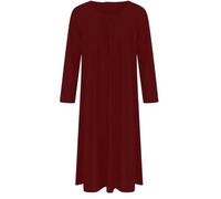 LUXE DIVA Girls Plain Maxi Dress - Kids Long Sleeve Abaya Jilbab Robe Burkha for School, Holidays, Modest Islamic Wear, Eid, Prayer & Everyday Comfort (Wine, 5-6 Years)
