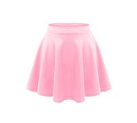 LUXE DIVA Girls Skater Skirt Flared High Waisted Flippy Stretch Mini Tutu Fancy School Skirts 5-14 Years Baby Pink