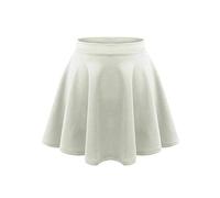 LUXE DIVA Girls Skater Skirt Flared High Waisted Flippy Stretch Mini Tutu Fancy School Skirts 5-14 Years White