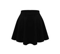 LUXE DIVA Girls Skater Skirt Flared High Waisted Flippy Stretch Mini Tutu Fancy School Skirts 5-14 Years Black