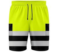 LUXE DIVA Hi Vis Safety Cargo Shorts High Visibility Reflective Workwear Security Combat Shorts Pockets Lightweight Utility Jogger for Men (UK, Alpha, L, Regular, Regular, Yellow-2 Tone)