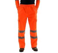 LUXE DIVA Hi-Vis Work Trousers - High Visibility Fleece - Joggers| Reflective Safety Pants | Construction Safety Trousers Men's/Women's Sizes S-2XL (UK, Alpha, XL, Regular, Regular, Orange)