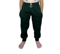LUXE DIVA Jogging Bottoms Boys Girls Kids Plain School Sports Tracksuit Joggers Fleece PE Bottle Green