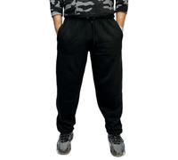 LUXE DIVA Jogging Pants Mens Tracksuit Bottoms Trousers Casual Mens Joggers for Men UK Zip Pockets Elasticated Open Hem Classic Jog Pants Jog Sweatpants Sports Joggers Black