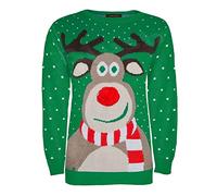 LUXE DIVA Kids Girls Boys Unisex Star Rudolph Novelty Christmas Jumper Sweater Unisex Christmas Xmas Knitted Novelty, Retro, Elf, Football Jumper Sweater Christmas Xmas from Age 3 to 14 Years Old