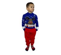 LUXE DIVA Kids Girls Boys Unisex Star Rudolph Novelty Christmas Jumper Sweater Unisex Christmas Xmas Knitted Novelty, Retro, Elf, Football Jumper Sweater Christmas Xmas from Age 3 to 14 Years Old