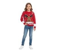 LUXE DIVA Kids Girls Boys Unisex Star Rudolph Novelty Christmas Jumper Sweater Unisex Christmas Xmas Knitted Novelty, Retro, Elf, Football Jumper Sweater Christmas Xmas from Age 3 to 14 Years Old