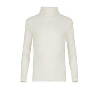 LUXE DIVA Kids Unisex Turtle Neck Top - Girls Boys Rib Polo Neck Long Sleeve Stretch Ribbed T-Shirt, Casual School Sports Winter Base Layer Sizes 5-13 Years White