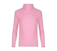 LUXE DIVA Kids Unisex Girls Boys Rib Polo Neck Top Turtle Neck Long Sleeve Rib Tops Size 5/6 7/8 9/10 11/12 & 13 Years Baby Pink