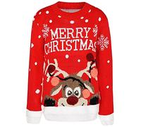 LUXE DIVA Kids Unisex Knitted Rudolph Christmas Jumper