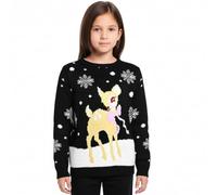 LUXE DIVA Kids Unisex Knitted Rudolph Christmas Jumper