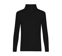 LUXE DIVA Kids Unisex Turtle Neck Top - Girls Boys Rib Polo Neck Long Sleeve Stretch Ribbed T-Shirt, Casual School Sports Winter Base Layer Sizes 5-13 Years Black