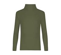 LUXE DIVA Kids Unisex Girls Boys Rib Polo Neck Top Turtle Neck Long Sleeve Rib Tops Size 5/6 7/8 9/10 11/12 & 13 Years Khaki