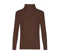LUXE DIVA Kids Unisex Girls Boys Rib Polo Neck Top Turtle Neck Long Sleeve Rib Tops Size 5/6 7/8 9/10 11/12 & 13 Years Brown
