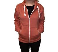 LUXE DIVA ® Ladies Plain Colour Hoodie Womens Fleece Hooded Top Zip Zipper Hoodie Sweatshirt Available in 22 Colours Plus Sizes Small-XXXXXL Coral