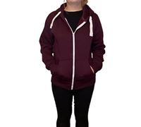 LUXE DIVA ® Ladies Plain Colour Hoodie Womens Fleece Hooded Top Zip Zipper Hoodie Sweatshirt Available in 22 Colours Plus Sizes Small-XXXXXL Wine