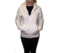 LUXE DIVA ® Ladies Plain Colour Hoodie Womens Fleece Hooded Top Zip Zipper Hoodie Sweatshirt Available in 22 Colours Plus Sizes Small-XXXXXL White